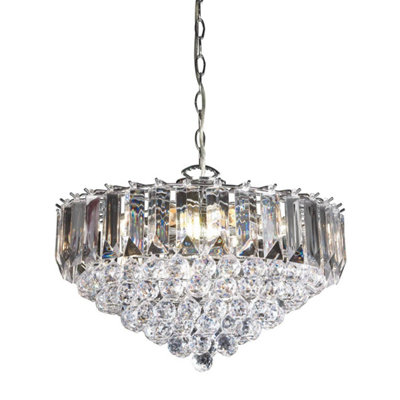 Luminosa Ing Luminosa Fargo 6 Ceiling Pendant Chrome, Clear Acrylic, E14 Light