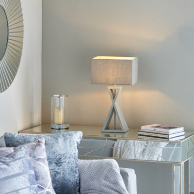 Pagazzi Lighting Pagazzi Kaden Wooden Grey Table Lamp from B&Q