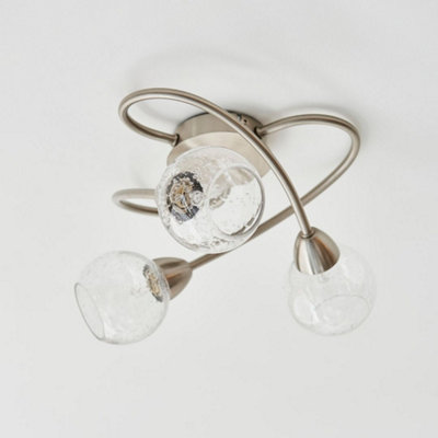 Pagazzi Ing Callen Satin Nickel 3 Flush Ceiling Light