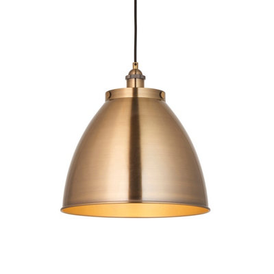B&Q -  Luminosa Franklin 33Cm Pendant Ceiling LampAntique Brass Plate