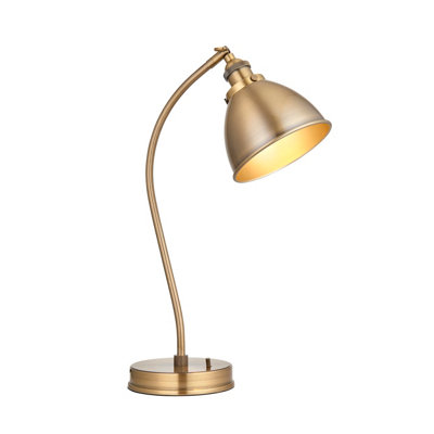 Anson Lighting Sturton Antique Brass Modern Industrial 1 Light Table Light from B&Q