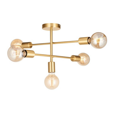 Endon Collection Lighting Studio Ceiling Light Brass - Brass - Image 6