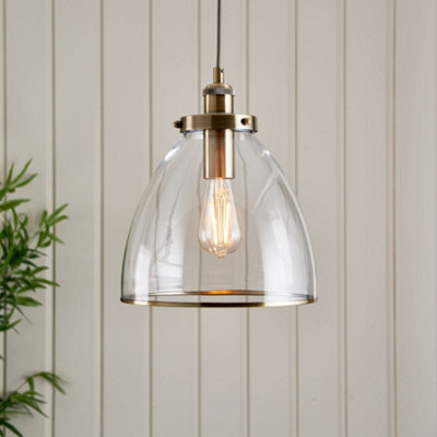 Pagazzi Lighting Pagazzi Brunswick Antique Brass Ceiling Pendant from B&Q