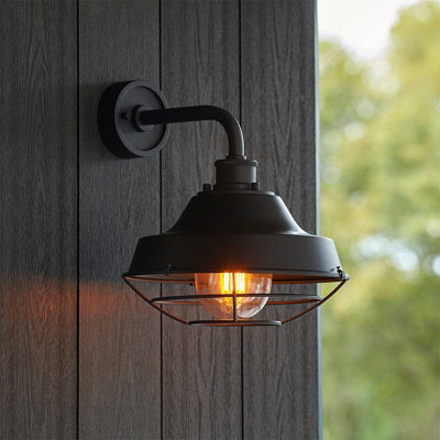 Luxia Cameron Outdoor Wall Light Textured Black from B&Q