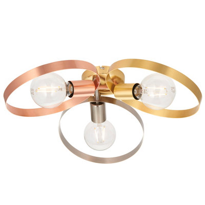 Anson Lighting Loopa 3 Light Semi Flush Light from B&Q