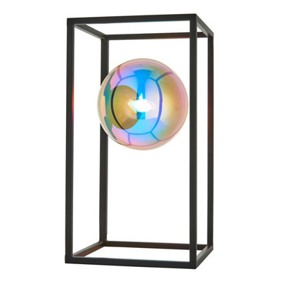 Luminosa Lighting Luminosa Kinjo Table Lamp Matt BlackIridescent Glass1X G9 from B&Q