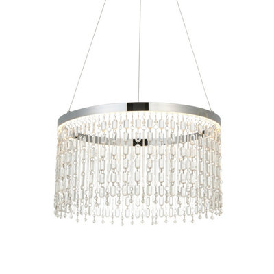 B&Q -  Luminosa Liliana Single Pendant Ceiling LampChrome PlateCrystal Glass