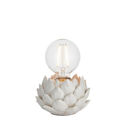 Luminosa Lighting Luminosa Artichoke Complete Table LampOatmeal Crackle GlazeAntique Brass Plate from B&Q