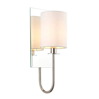 Luxia Savannah Wall Light Bright Nickel from B&Q