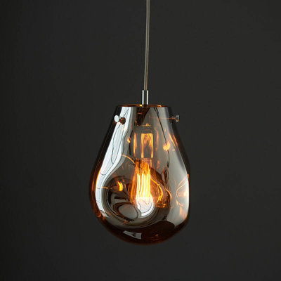 Luxia Giselle Glass Ceiling Pendant Light Chrome from B&Q