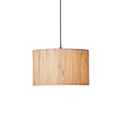 Luminosa Lighting Luminosa Longshore Single Pendant Ceiling LampNatural SeagrassMatt Black from B&Q