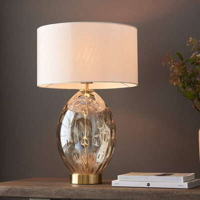 Luxia Summer Touch Glass Table Lamp Brass from B&Q