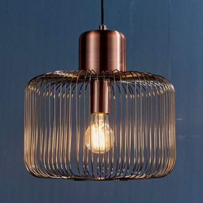 Anson Lighting Leone Single Pendant In Antique Copper Finish from B&Q