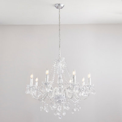 Anson Lighting Montana 8Lt Pendant Light Finished In Clear Acrylic And Chrome Plate from B&Q