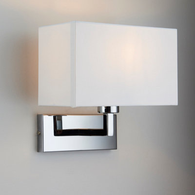 Anson Lighting Nilrem Wall Light Finished In Chrome Plate And White Fabric from B&Q