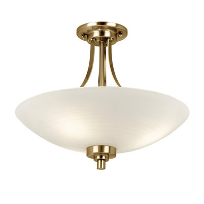 Anson Lighting Ellscott 3Lt Flush Light Finished In Antique Brass Plate from B&Q