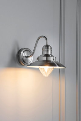 Anson Lighting Shelby Wall Light Finished In Satin Nickel Plate And Clear Glass from B&Q
