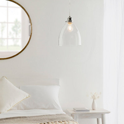 Anson Lighting Georgia Pendant Light Shade Finished In Clear Glass And Chrome Plate (Shade Only) from B&Q