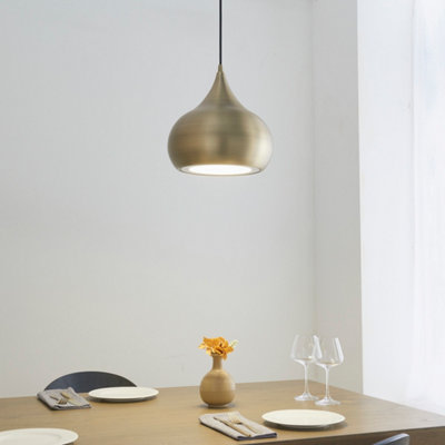 Anson Lighting California Pendant Light Finished In Matt Antique Brass Paint from B&Q