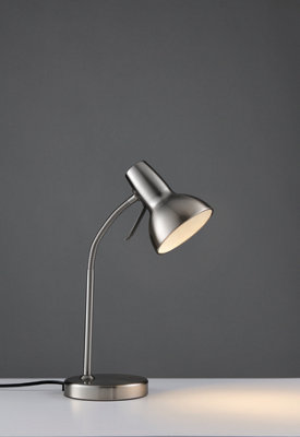 Anson Lighting Aldo Table Light Finished In Satin Nickel Plate And Gloss White from B&Q