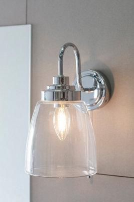 Anson Lighting Coln Bathroom Wall Light Finished In Clear Glass And Chrome Plate from B&Q