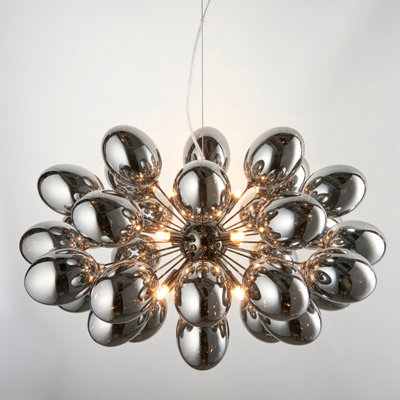 Anson Lighting Carlin 8Lt Pendant Light Finished In Black Chrome Plate And Dark Chromed Glass from B&Q
