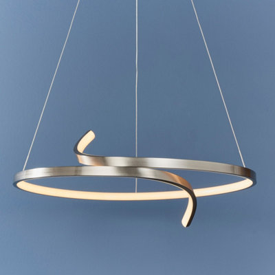 Anson Lighting Navarre Pendant Light Finished In Satin Nickel Plate And White Silicone from B&Q