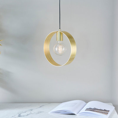 Anson Lighting Dalhart Pendant Light Finished In Brushed Brass Plate from B&Q