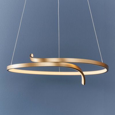 Anson Lighting Navarre Pendant Light Finished In Brushed Gold Plated Finish And White Silicone from B&Q