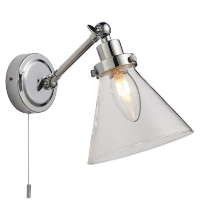 Anson Lighting Valley Bathroom Wall Light Finished In Chrome Plate And Clear Glass from B&Q