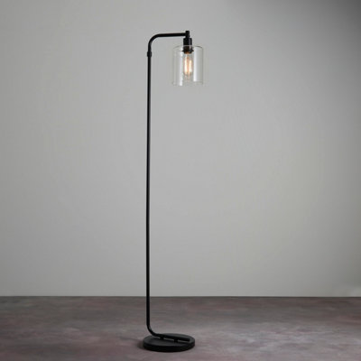 Anson Lighting Newbrook Floor Light Finished In Matt Black And Clear Glass from B&Q