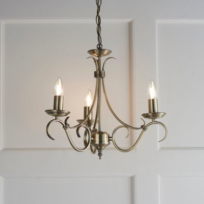 Anson Ing Borka Antique Brass 3 Ceiling Pendant Light