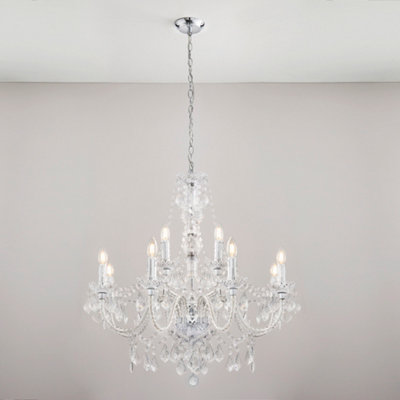 Anson Lighting Montana Chrome And Clear Acrylic 12 Light Ceiling Pendant from B&Q