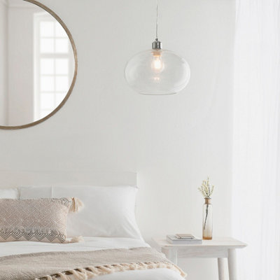 Anson Lighting Hansford Easyfit Pendant In Clear Bubble Glass (Shade Only) from B&Q