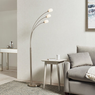 Anson Lighting Arya 3 Light Satin Nickel Intergrated Led Floor Light from B&Q