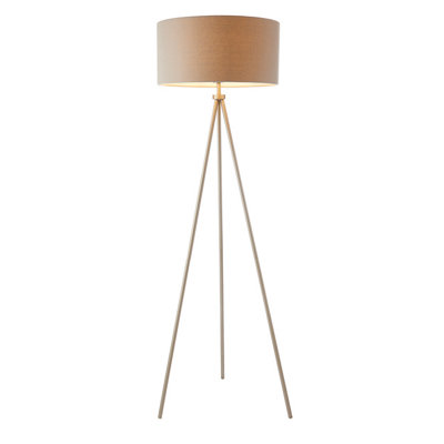 Anson Lighting Harris 1 Light Nickel Floor Light from B&Q