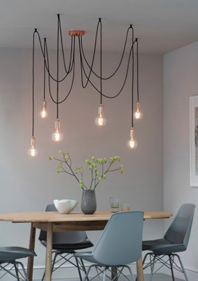 Anson Lighting Arvilla Copper Plate 6 Light Ceiling Pendant from B&Q