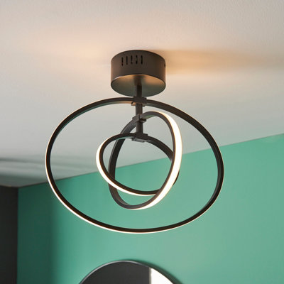 Anson Lighting Alto 1Lt Ceiling Light In  Matt Black & White Acrylic from B&Q