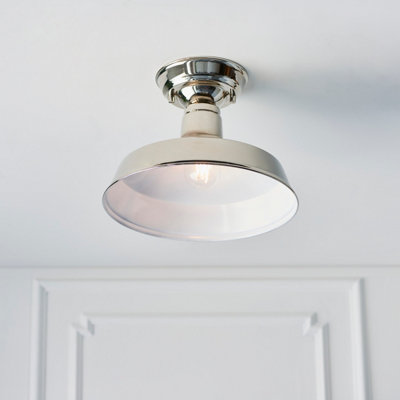 Anson Lighting Barton 1Lt Ceiling Light In  Bright Nickel Plate from B&Q