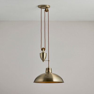 Anson Lighting Nakuru 1Lt  Antique Brass Plate Ceiling Pendant from B&Q