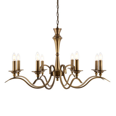 Anson Lighting Nasser 8Lt  Antique Brass Plate Ceiling Pendant from B&Q