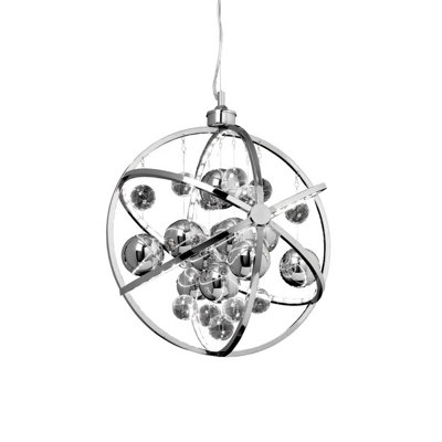 Anson Lighting Nyos 1Lt Integrated Led Chrome Plate With Clear & Chrome Glass Ceiling Pendant from B&Q
