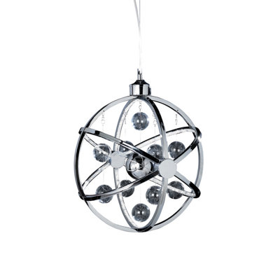 Anson Lighting Nyos 1Lt Integrated Led Chrome Plate With Clear & Chrome Glass Ceiling Pendant from B&Q