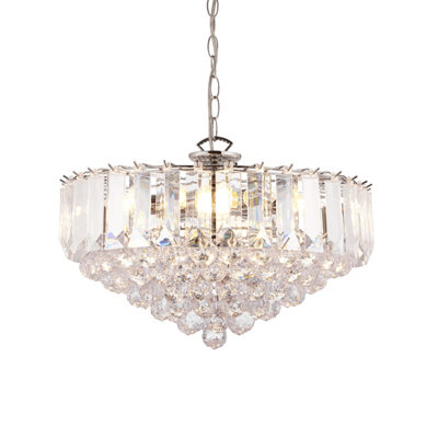 Anson Lighting Baringo 6Lt  Chrome Plate & Clear Acrylic Ceiling Pendant from B&Q