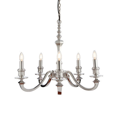 Anson Lighting Ladoga 5Lt  Polished Aluminium Ceiling Pendant from B&Q
