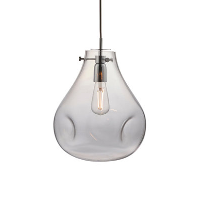 Anson Lighting Grosley 1Lt  Clear Glass & Chrome Plate Ceiling Pendant from B&Q