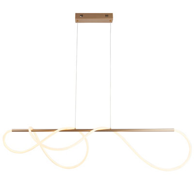 Anson Lighting Lande 1Lt Integrated Led Satin Gold Paint & White Silicone Ceiling Pendant from B&Q