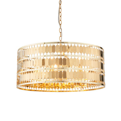 Anson Lighting Elda 5Lt    Gold Effect Plate Pendant Single from B&Q