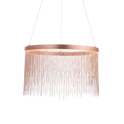 Anson Lighting Frains 1Lt    Brushed Copper Plate And Copper Pendant Single from B&Q
