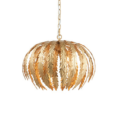 Anson Lighting Geneva 3Lt    Gold Leaf Pendant Single from B&Q